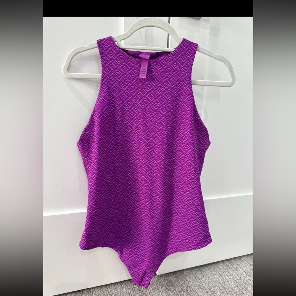 Fendi x SKIMS High Neck Bodysuit in color Colorado (Pink/Purple) Size 2X